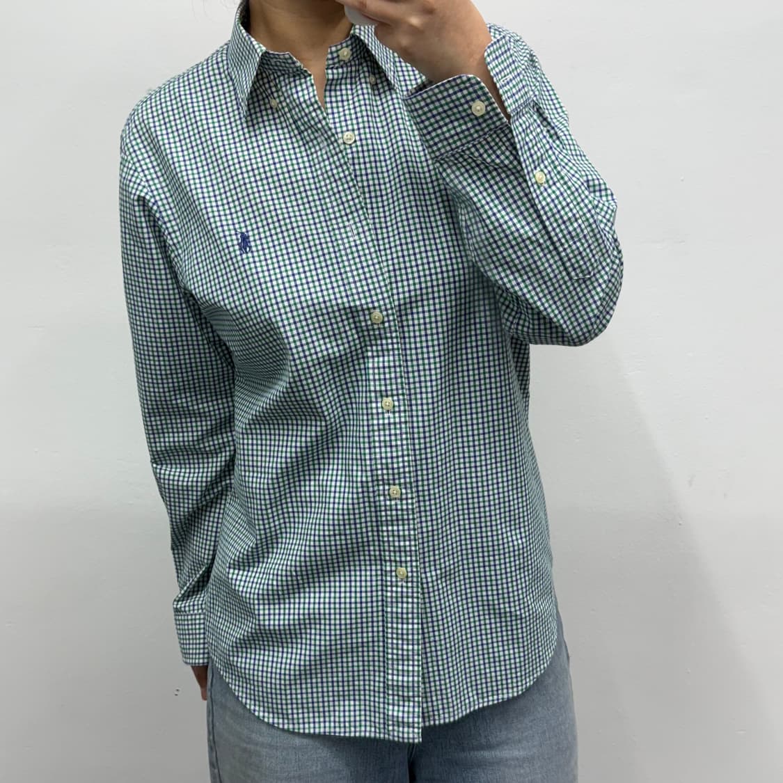 [M] 랄프로렌 그린블루 체크 셔츠 상품이미지2