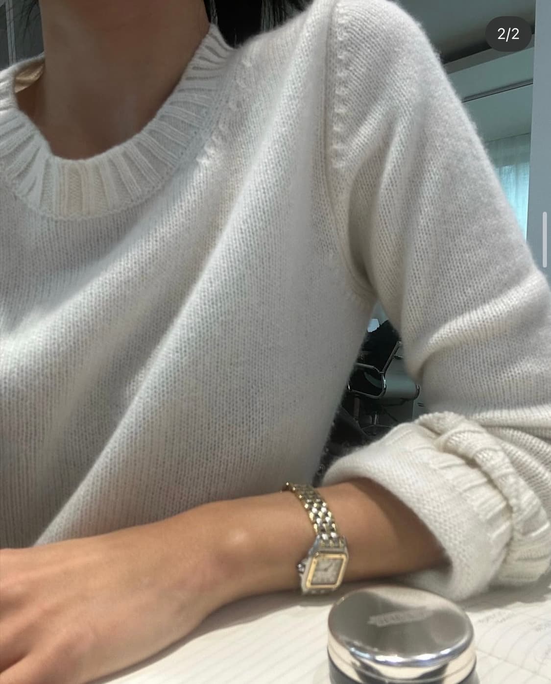 식스앤어하프 로로스웨터 화이트 M 상품이미지7