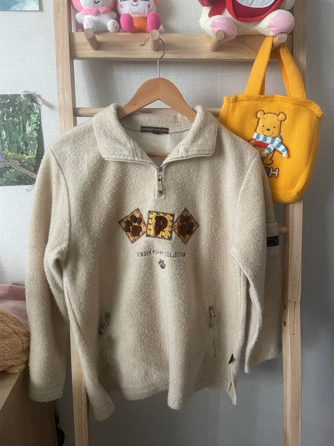 모리걸 빈티지 강아지 하프집업 플리스 자켓 🐶💛 상품이미지2