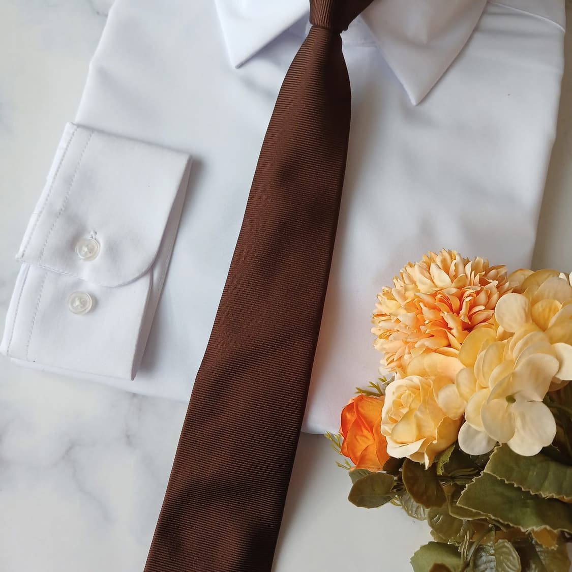 앤드류스 타이 실크 브라운 솔리드 넥타이 7.8cm A+등급 A19158 상품이미지5