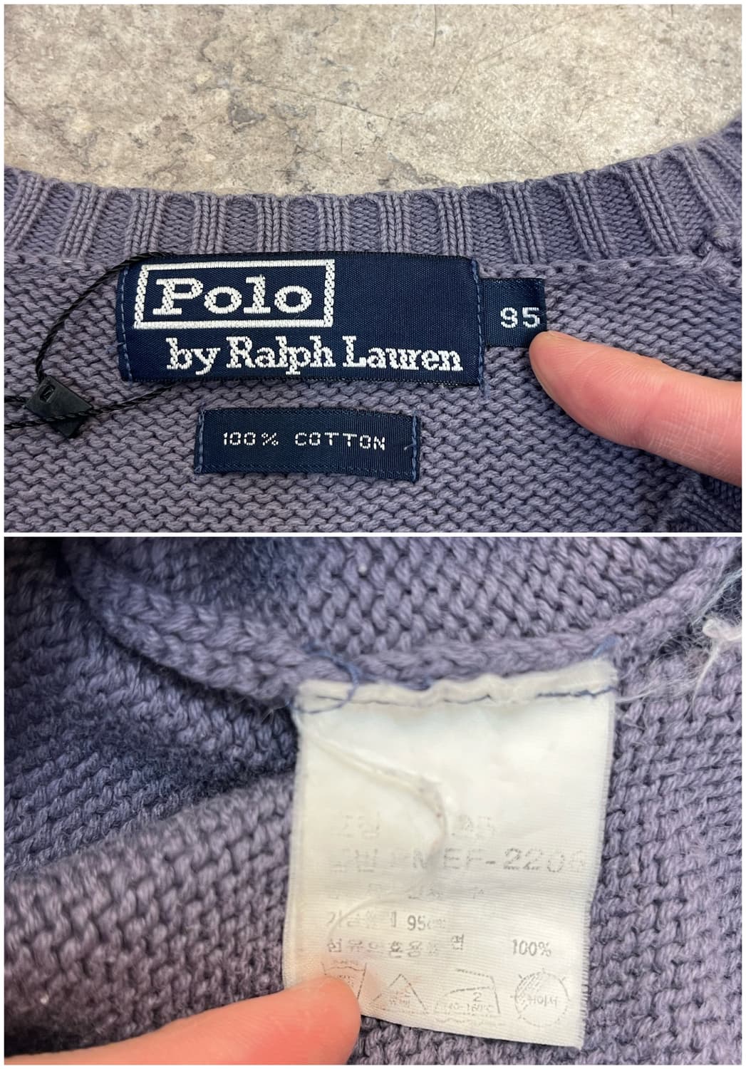 폴로 랄프로렌 브이넥 니트 라이트퍼플 95 #csz3167 상품이미지3
