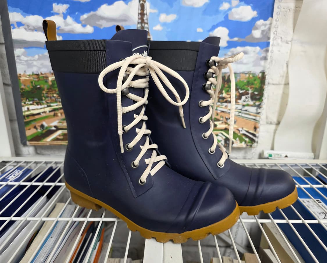락피쉬 여성 숏 레인부츠 235 레이스업 네이비 LB81 상품이미지3