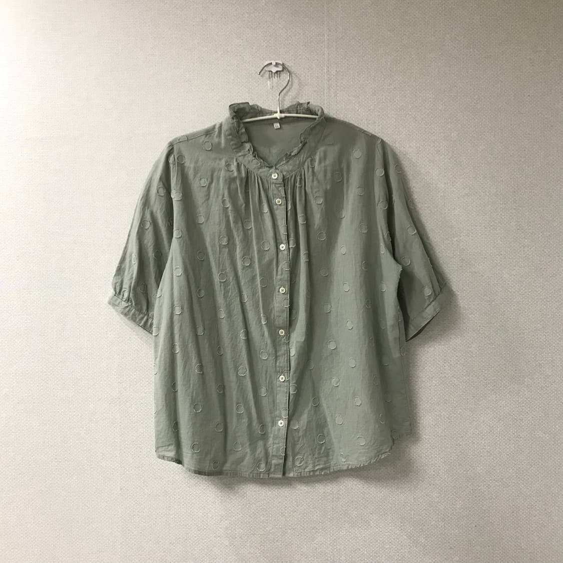 도트 민트 블라우스 상품이미지1