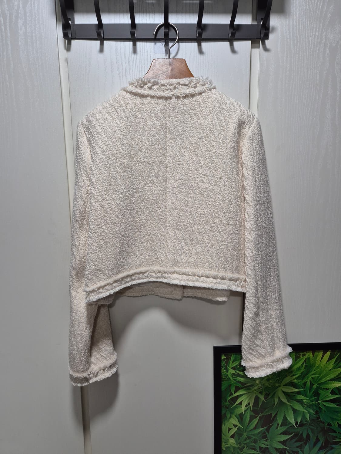 (세일)(새상품)아이보리 트위드 자켓 금장 단추 상품이미지10