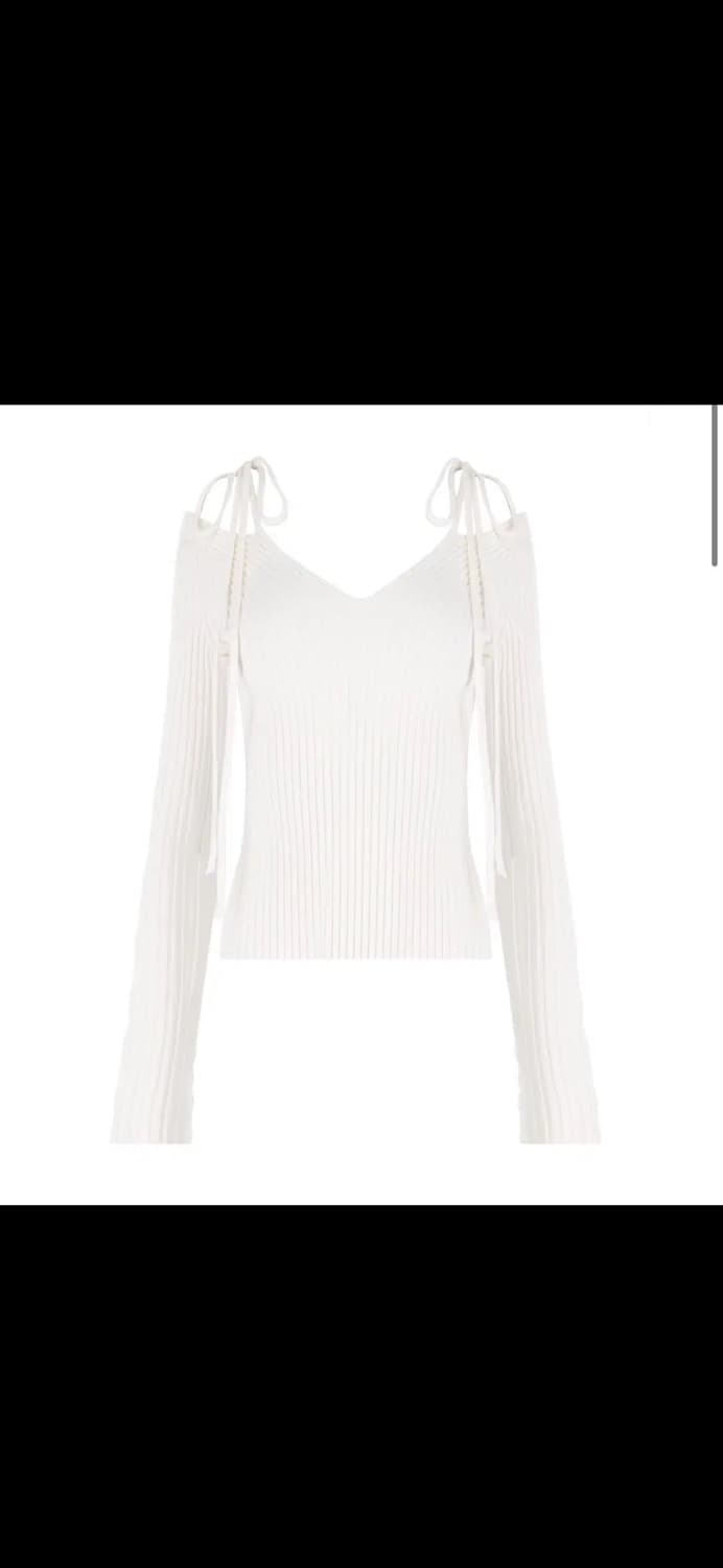 클리시어 에클레어 리본 니트 화이트  상품이미지1