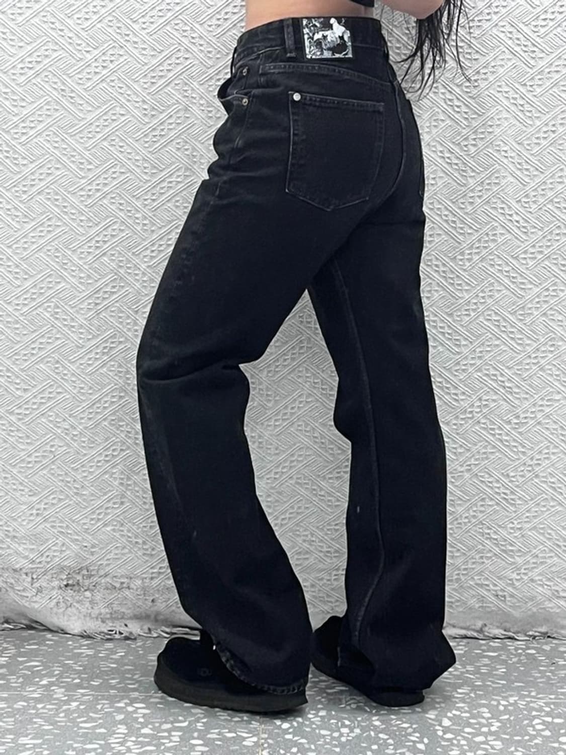 모드나인 키치 고양이패치 모던락시크 흑청 데님팬츠 29인치 C09253 상품이미지1