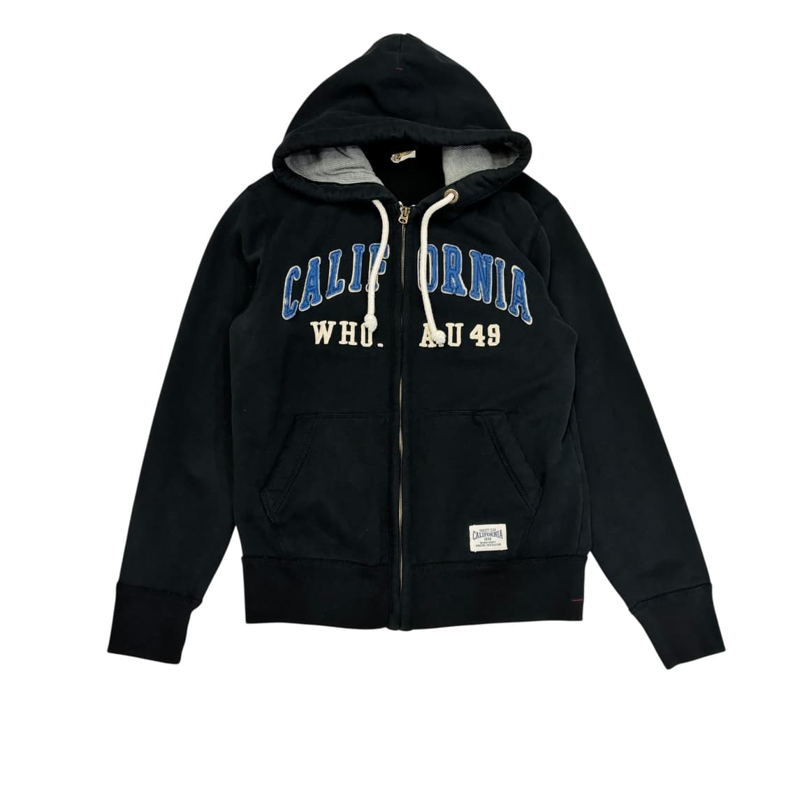 후아유 블랙 시그니처 패치 후드 집업 상품이미지1