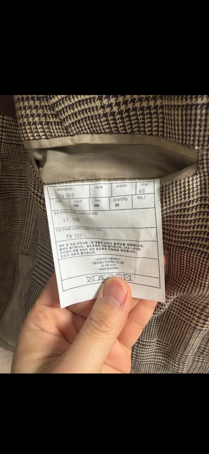 사르토리아준 글렌체크 린넨 자켓 48 상품이미지3