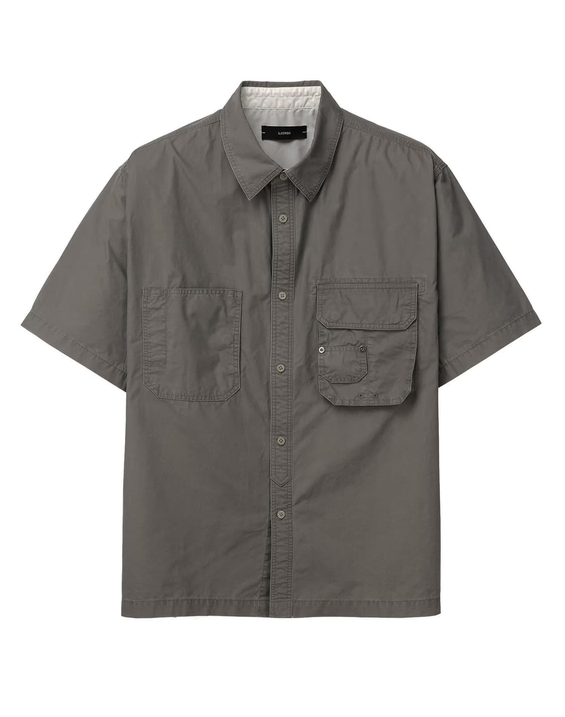 [M/105] 일꼬르소 워시드 반팔 워크셔츠 브라운 상품이미지1