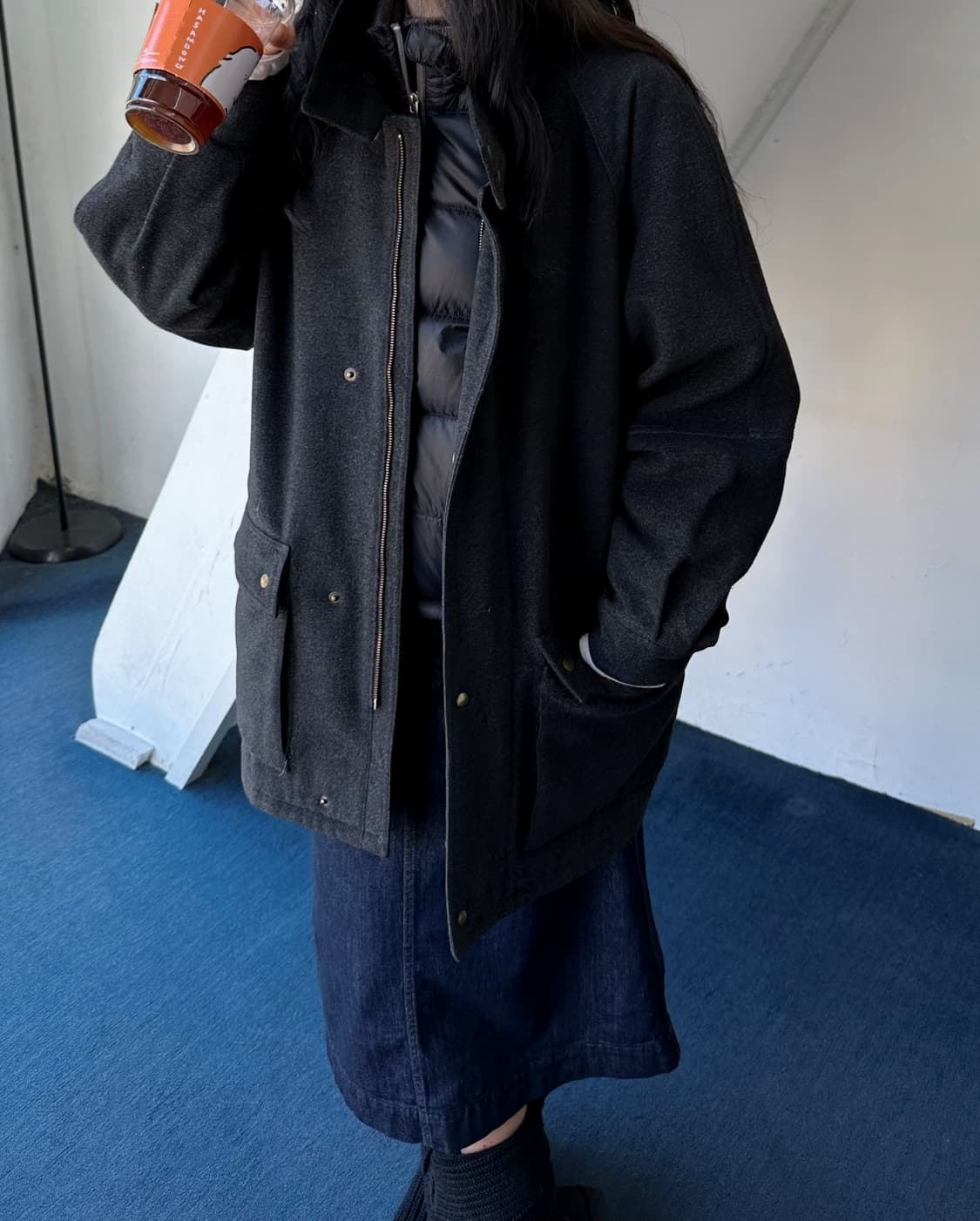 Mosser wool blend mil design mid coat 상품이미지9