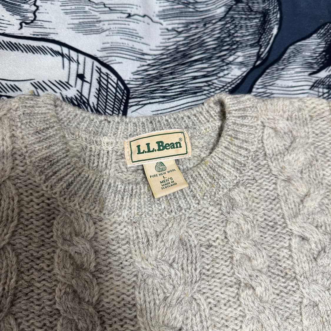 80s LLbean 엘엘빈 피셔맨 스웨터 니트L사이즈 상품이미지2