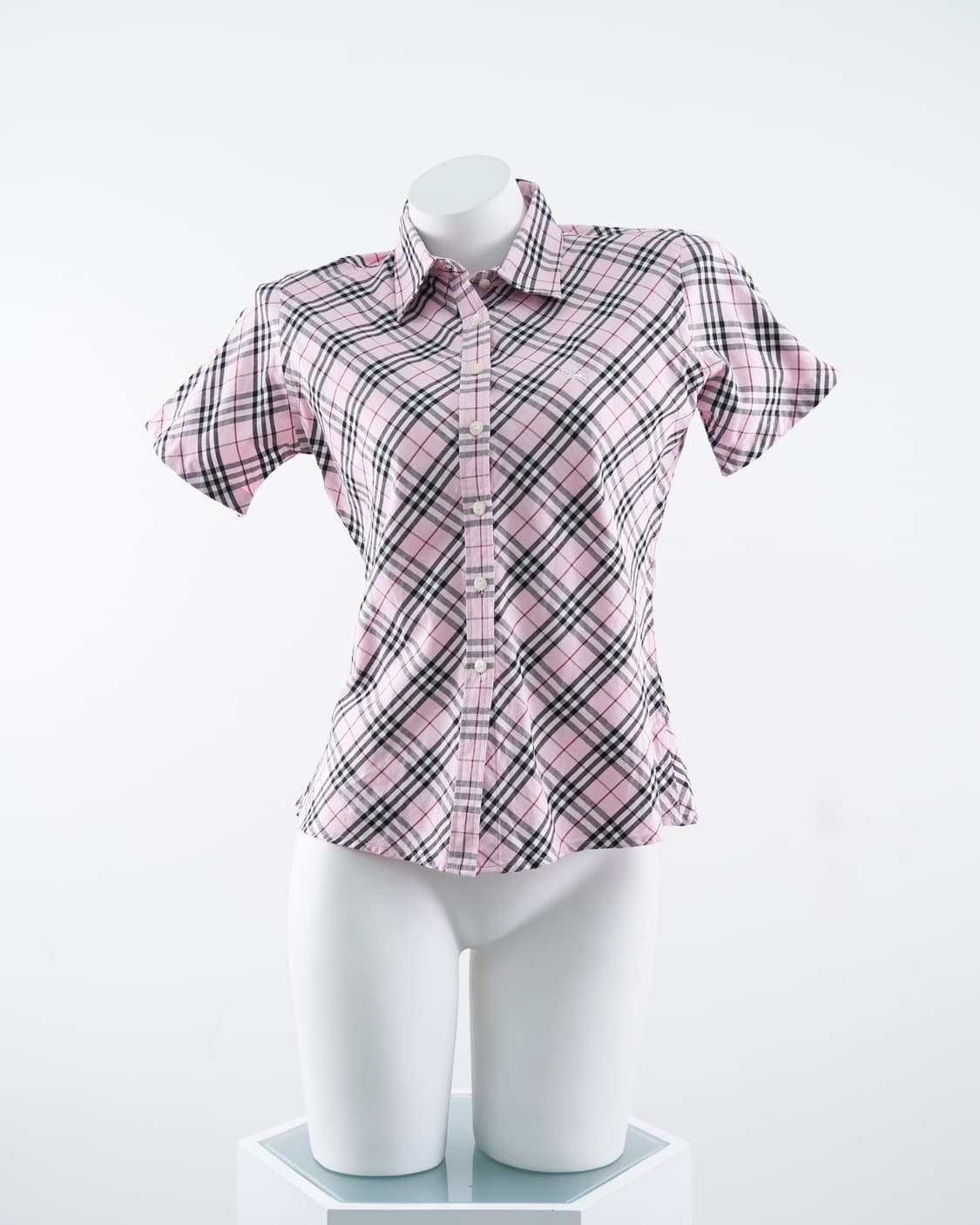 Burberry 런던라벨 노바체크 핑크 반팔셔츠 상품이미지1