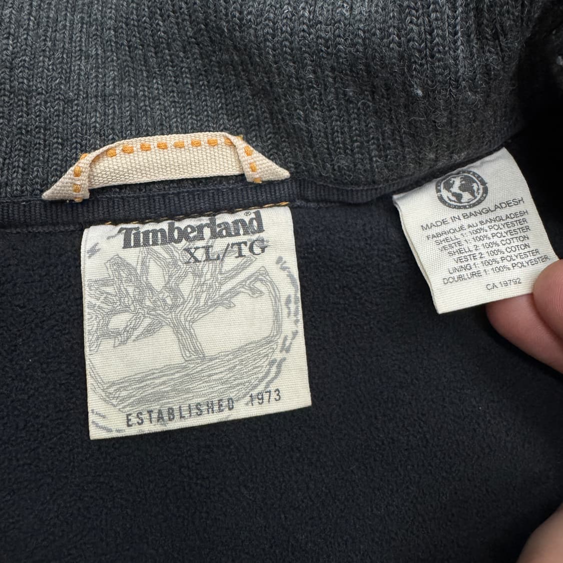 팀버랜드 올드스쿨 카키 브라운 배색 플리스 자켓 상품이미지5