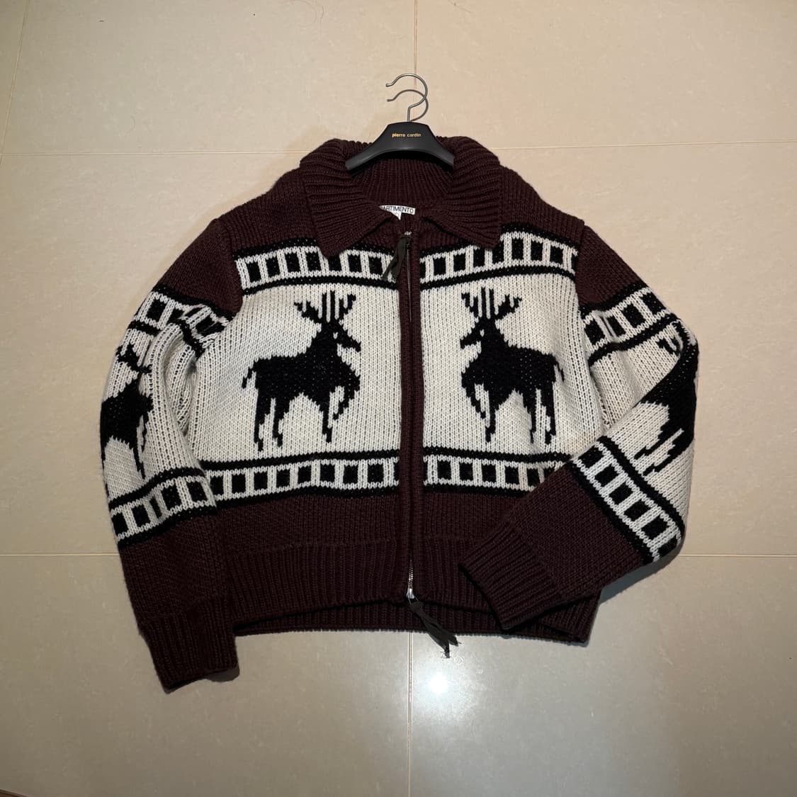 파르티멘토 코위찬 니트 집업 가디건 브라운 상품이미지2