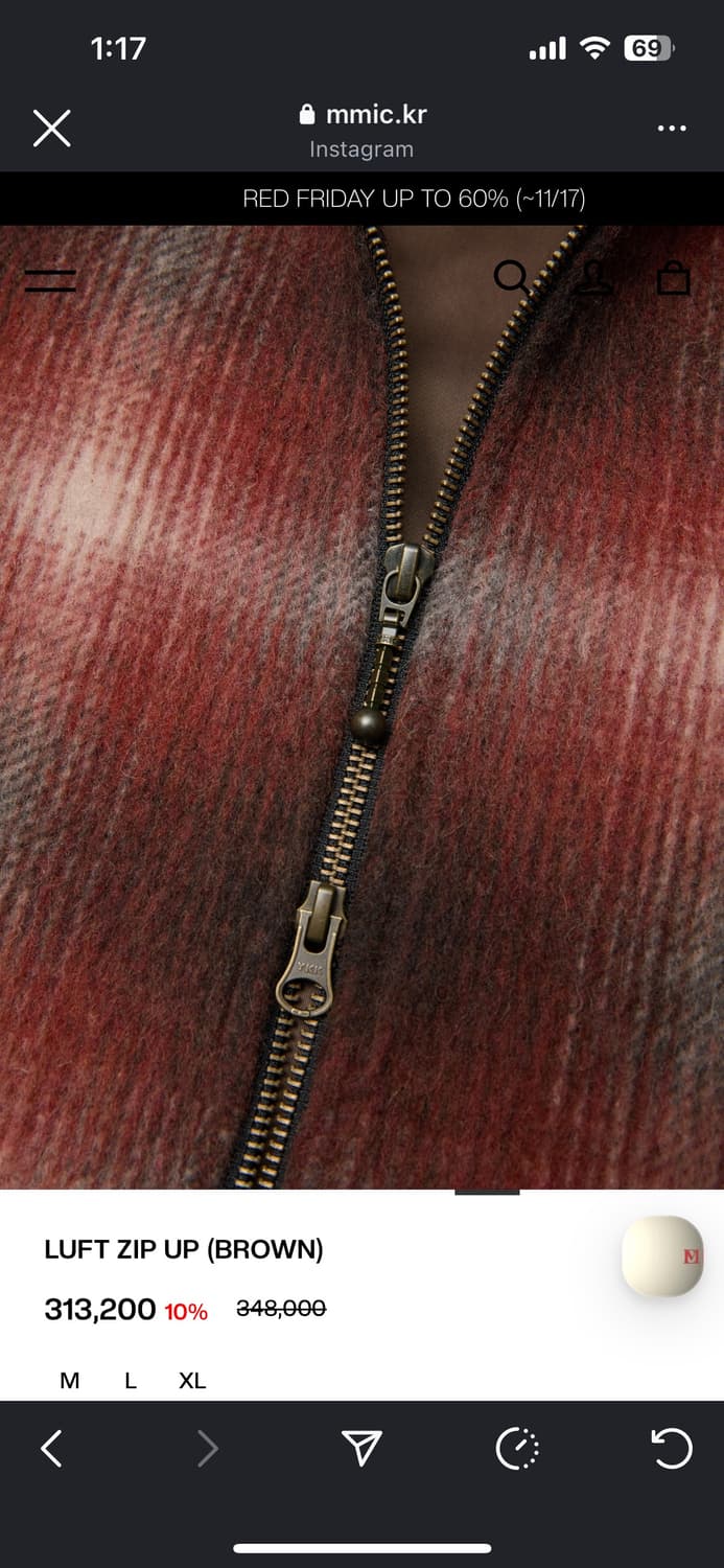 Mmic 헤어리 울 옴브레 체크 집업 상품이미지3