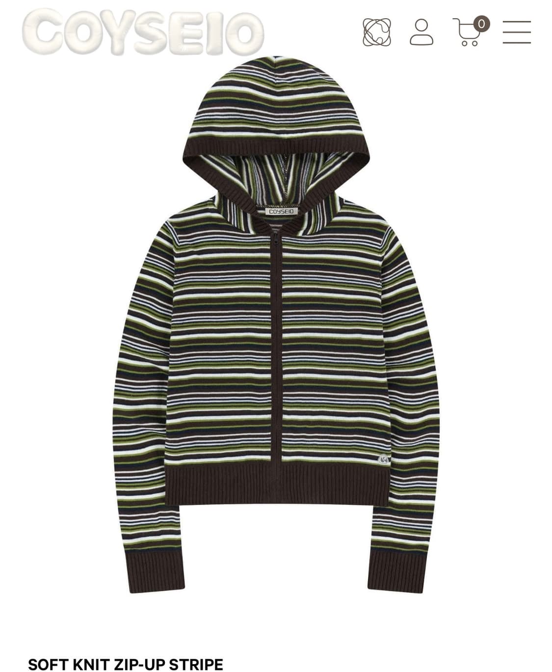 새상품) 코이세이오 스트라이프 니트집업 SOFT KNIT ZIP-UP 상품이미지1