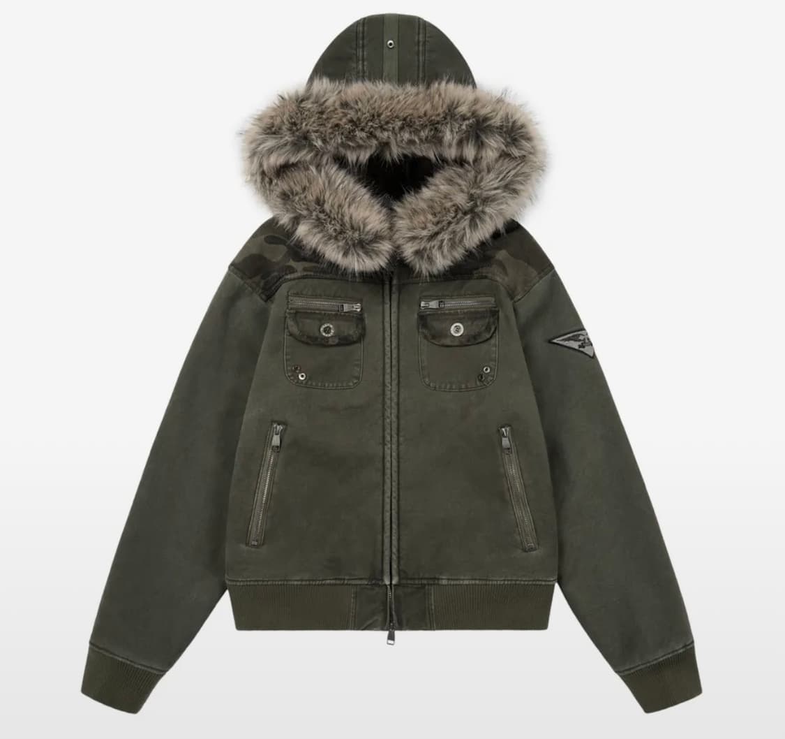 아캄 카모 퍼 자켓 팝니다 상품이미지1