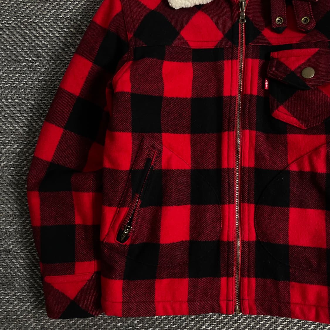 리바이스 타탄체크 쉐르파 트러커 자켓o 3106 상품이미지3