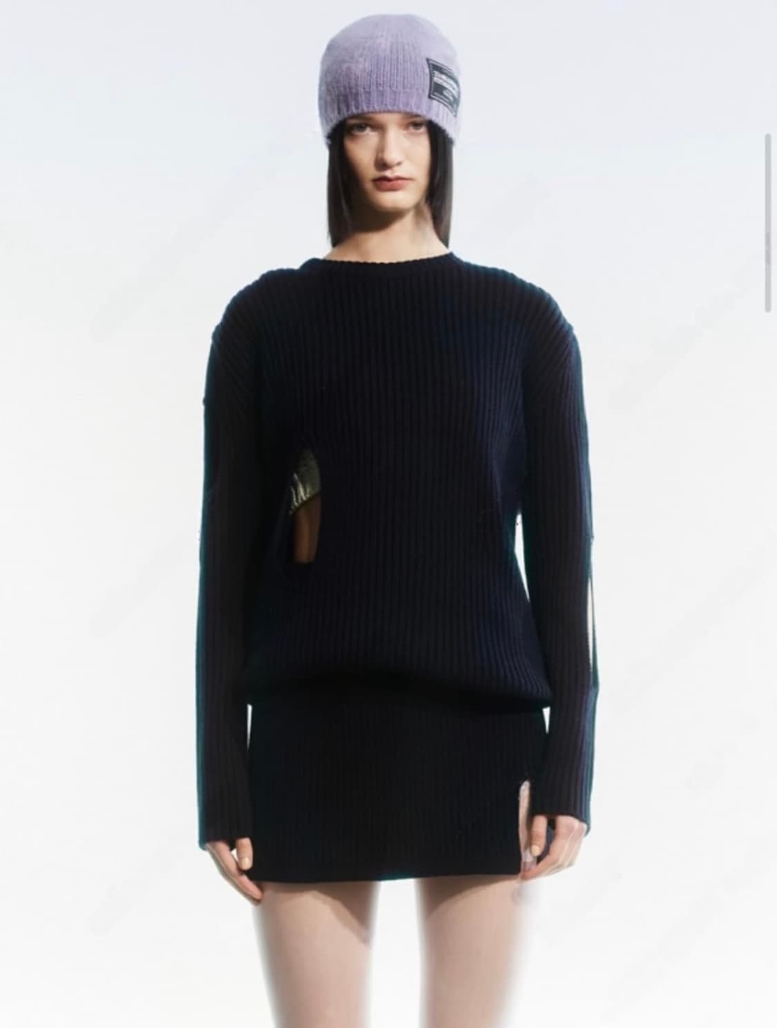 더오픈프로덕트 컷아웃니트 네이비 상품이미지1