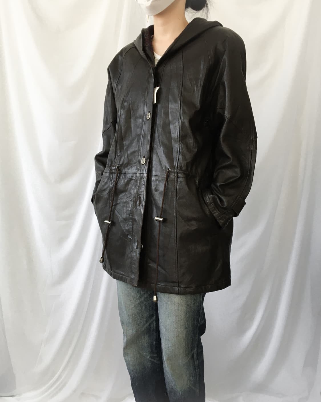 Leather brown safari jacket 상품이미지5