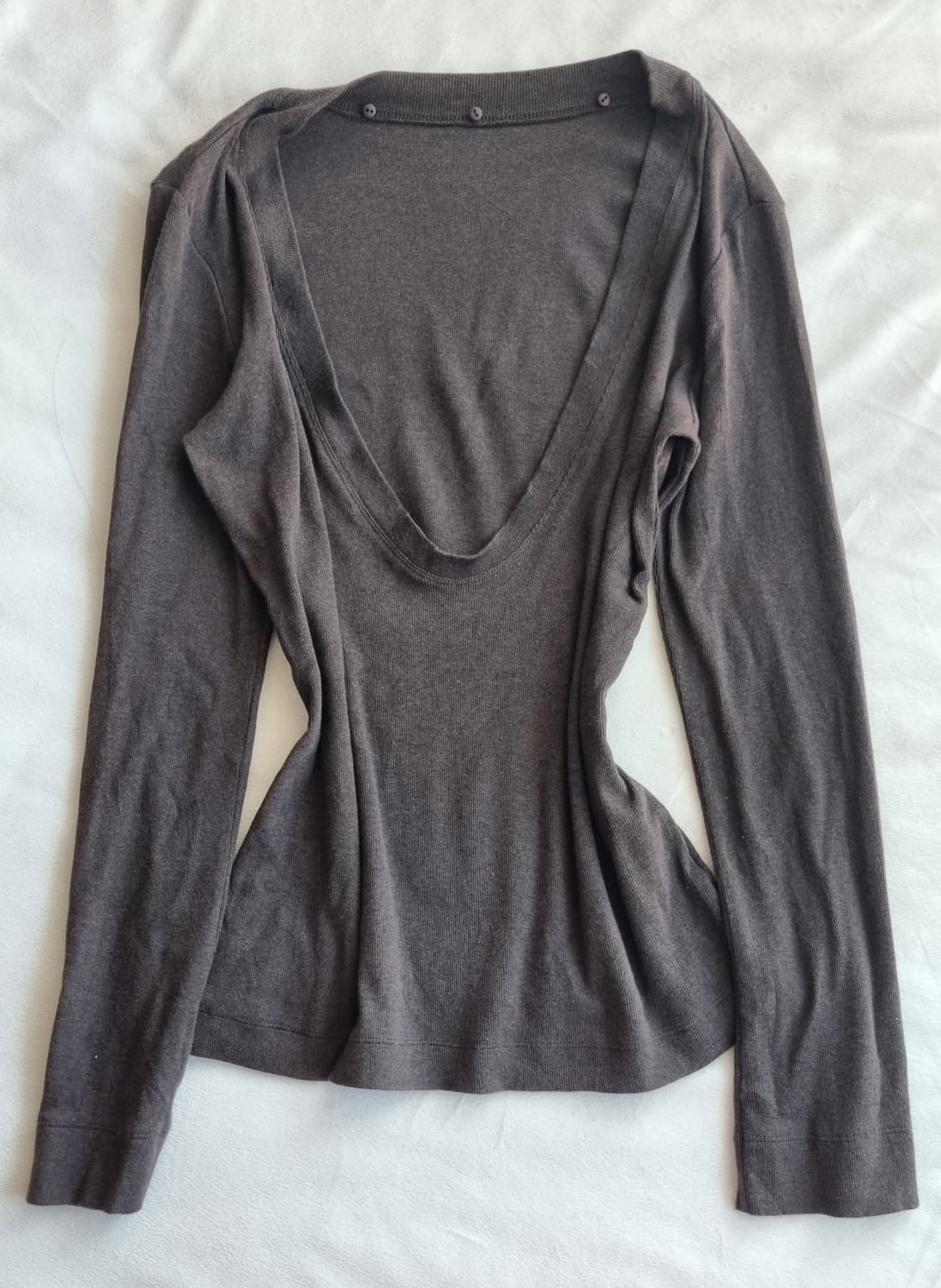 빈티지 브라운 브이넥 티셔츠 상품이미지1