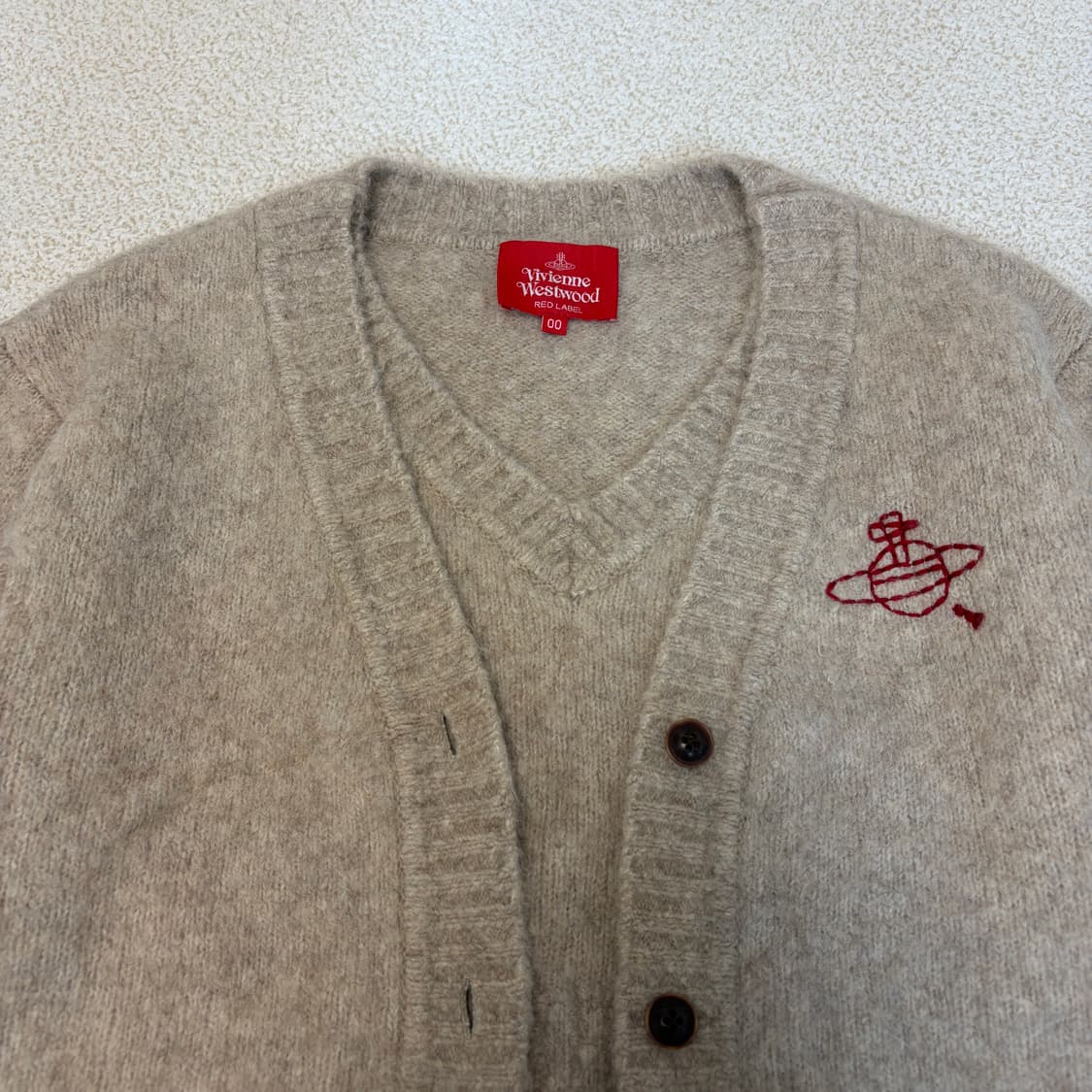 비비안웨스트우드 레이어드 울 니트탑 가디건 베이지 상품이미지3