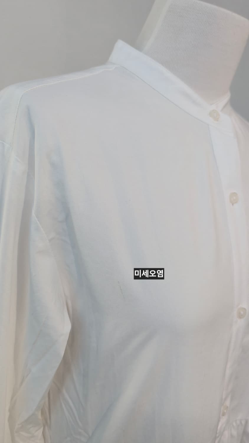 GU 화이트 셔츠 롱 원피스 S 캉캉 밴드카라 긴팔 상품이미지5