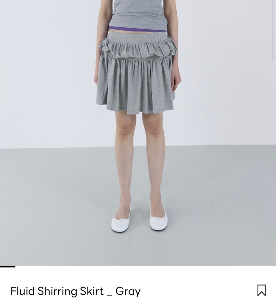 세릭 Fluid Shirring Skirt _ Gray 상품이미지1