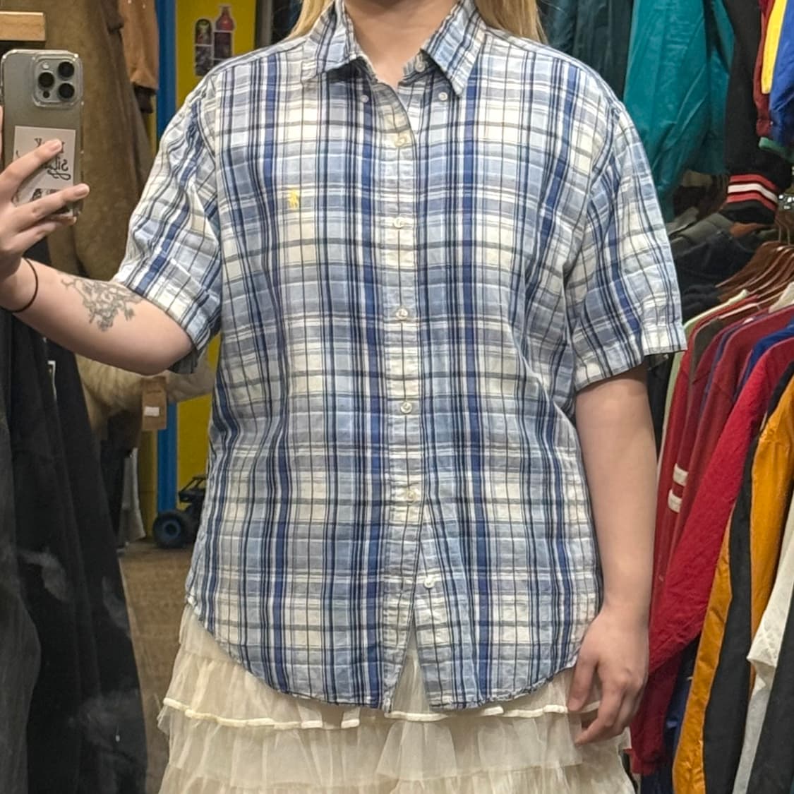 [HI] 폴로 랄프로렌 반팔셔츠 체크 스카이블루 상품이미지2