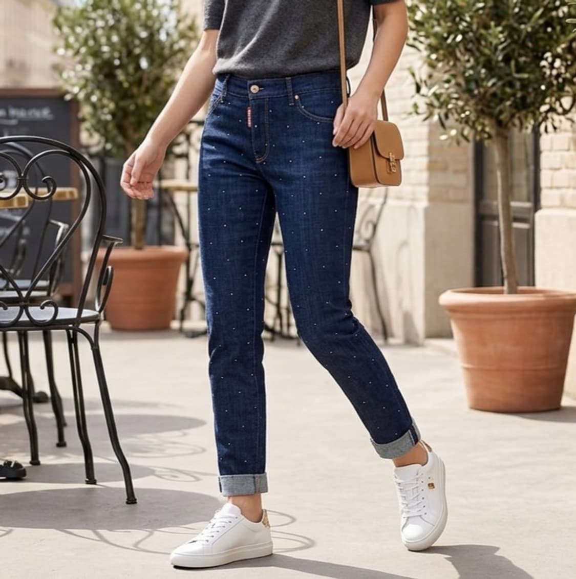 [26]디스퀘어드 도트 롤업 데님 팬츠 상품이미지1