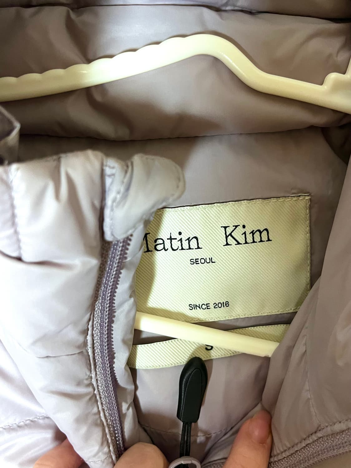 마뗑킴 라이트웨이트 덕다운 후디 점퍼 라일락 S 상품이미지5