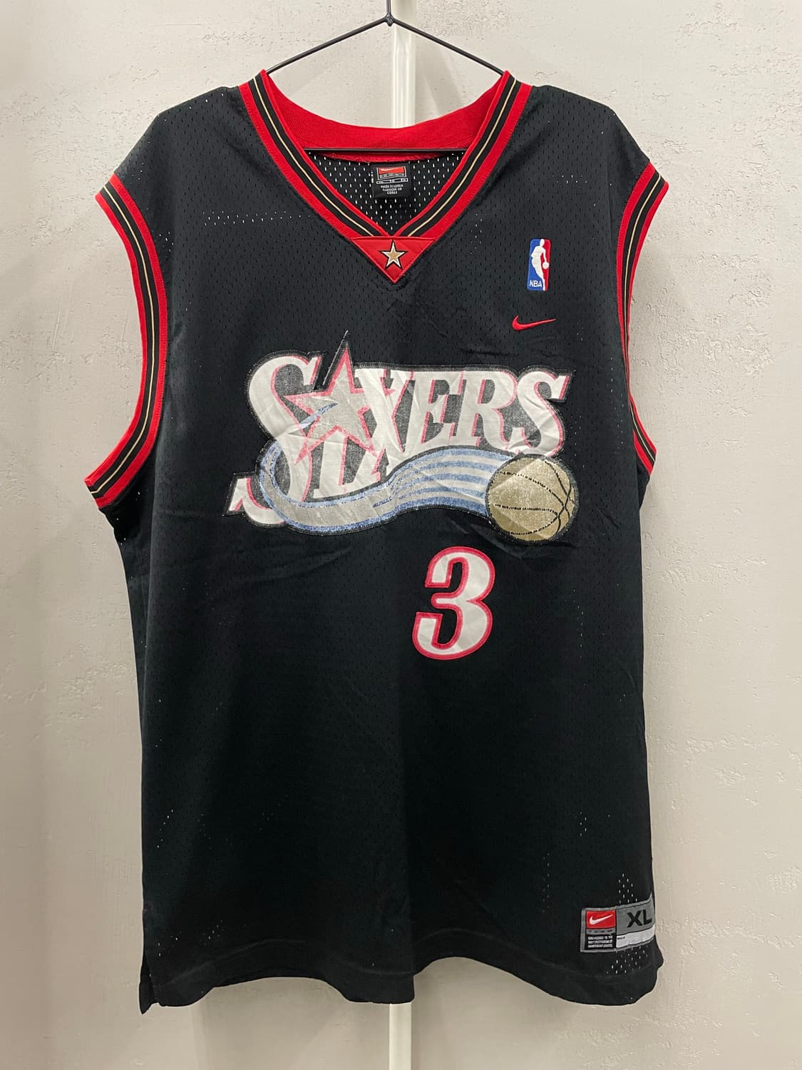 90s 나이키 빈티지 필라델피아 식서스 앨런 아이버스 NBA 져지 XL  상품이미지2