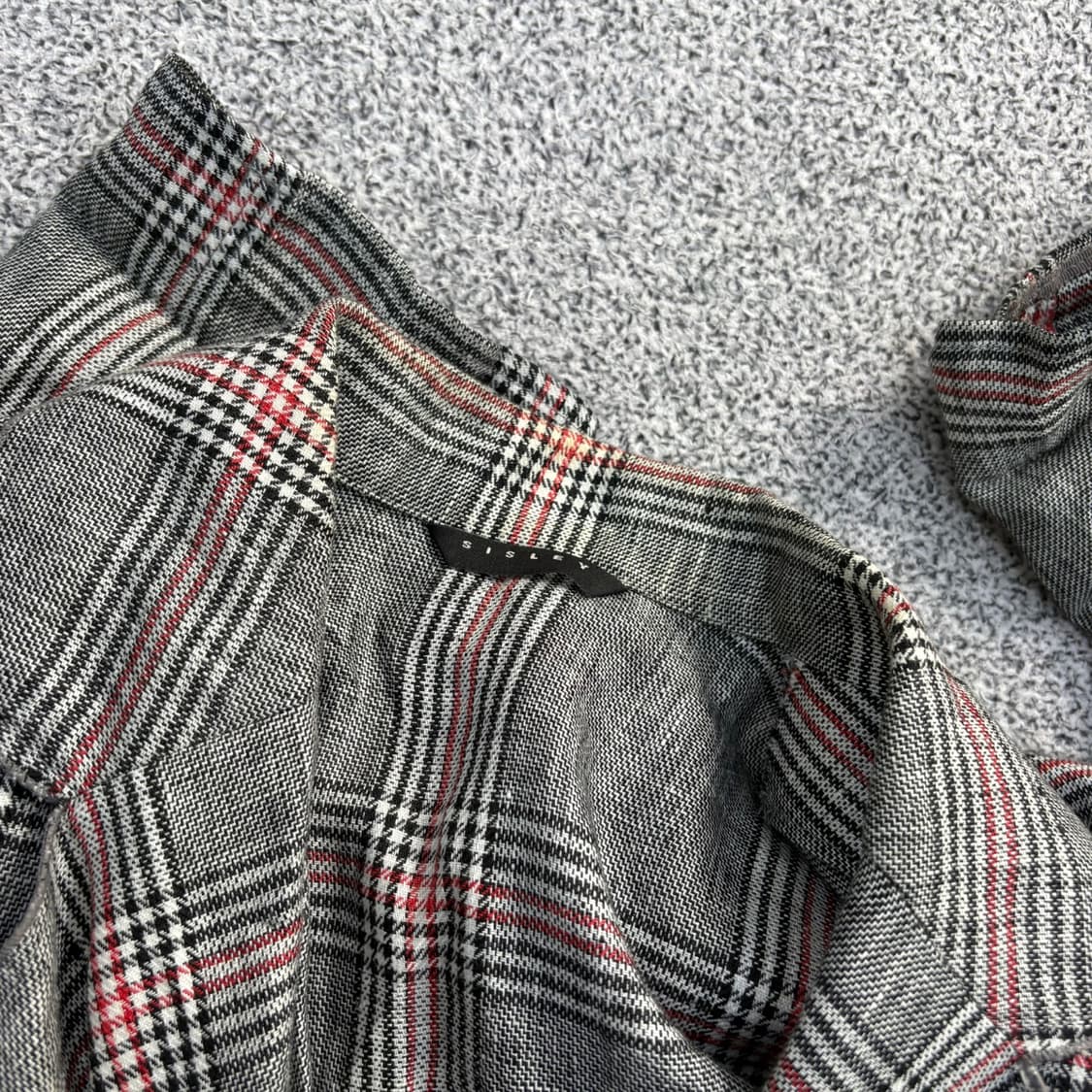 42 시슬리 여성 체크 롱 자켓 가디건 0413J 상품이미지4