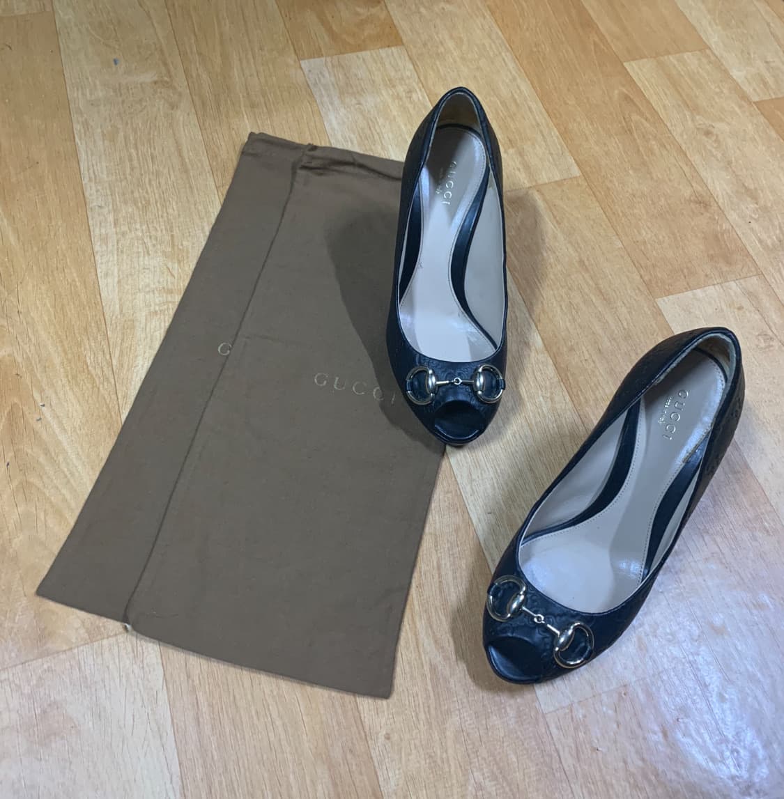 GUCCI 구찌 GG-로고 오픈 토 플랫폼(36 사이즈) 상품이미지1