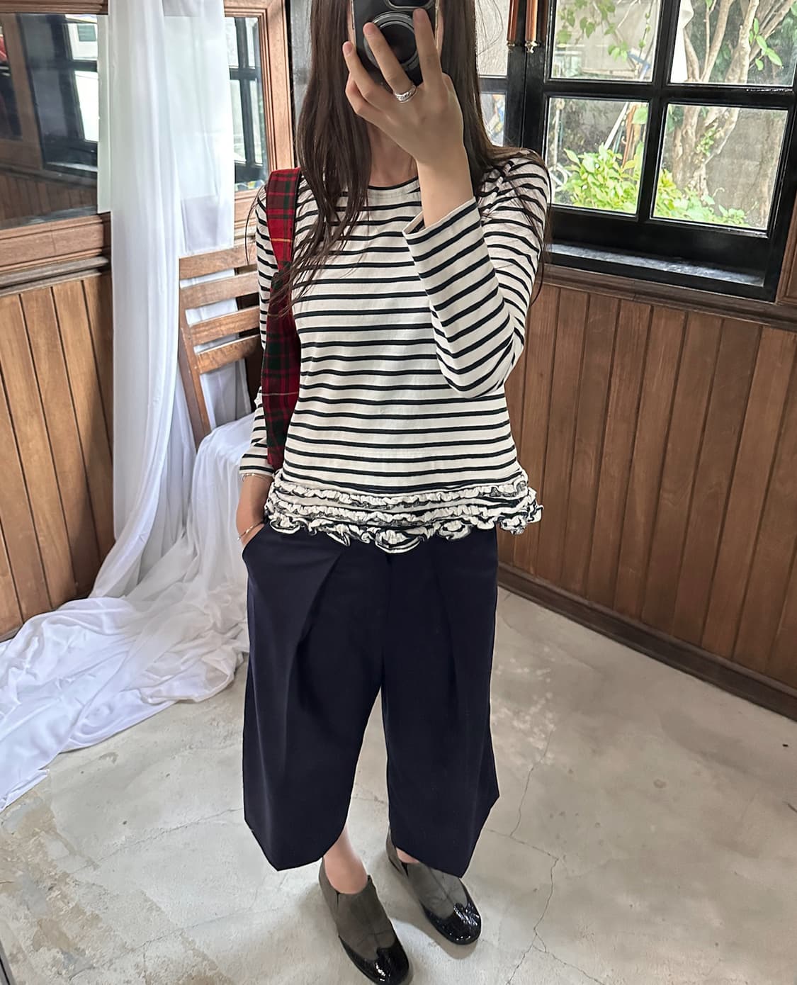 COMME DES GARCONS stripe ruffle top 상품이미지2
