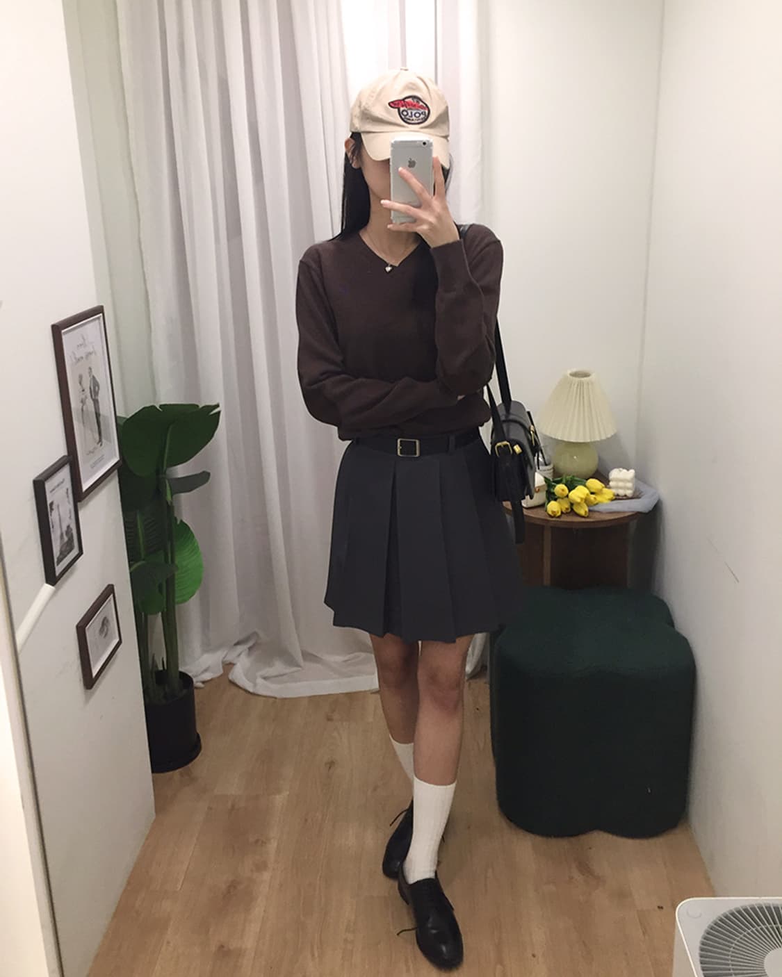 여성 폴로 V넥 니트 100 상품이미지1