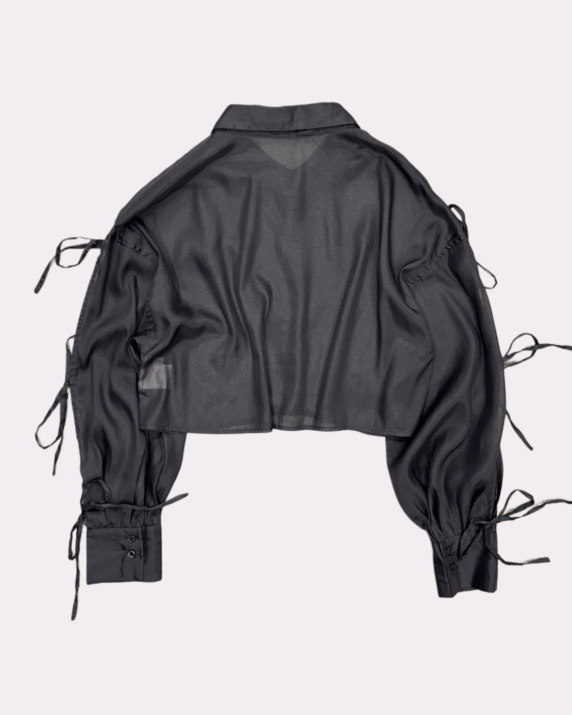 grey organza crop blouse 상품이미지4