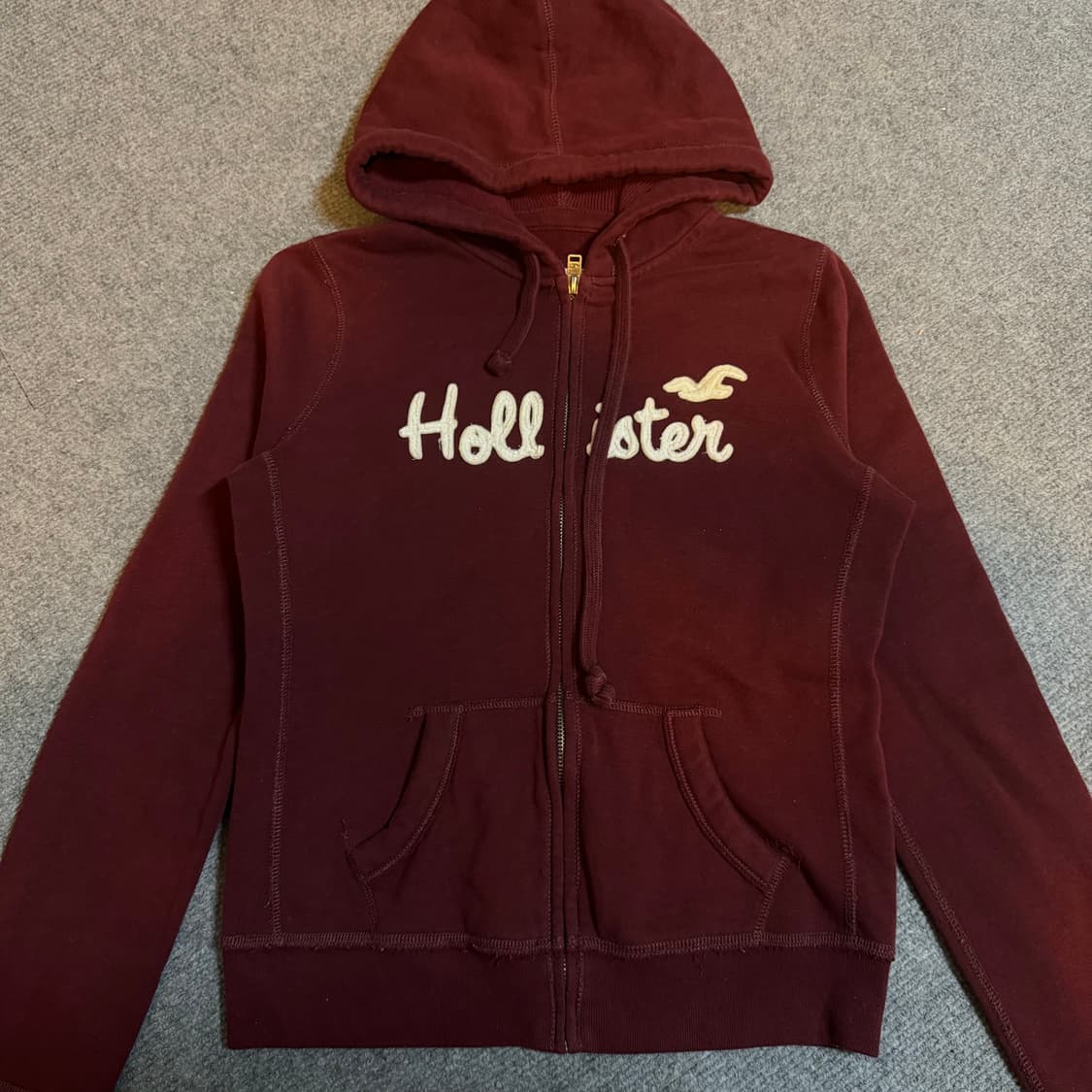 홀리스터 버건디 후드집업 m 상품이미지2
