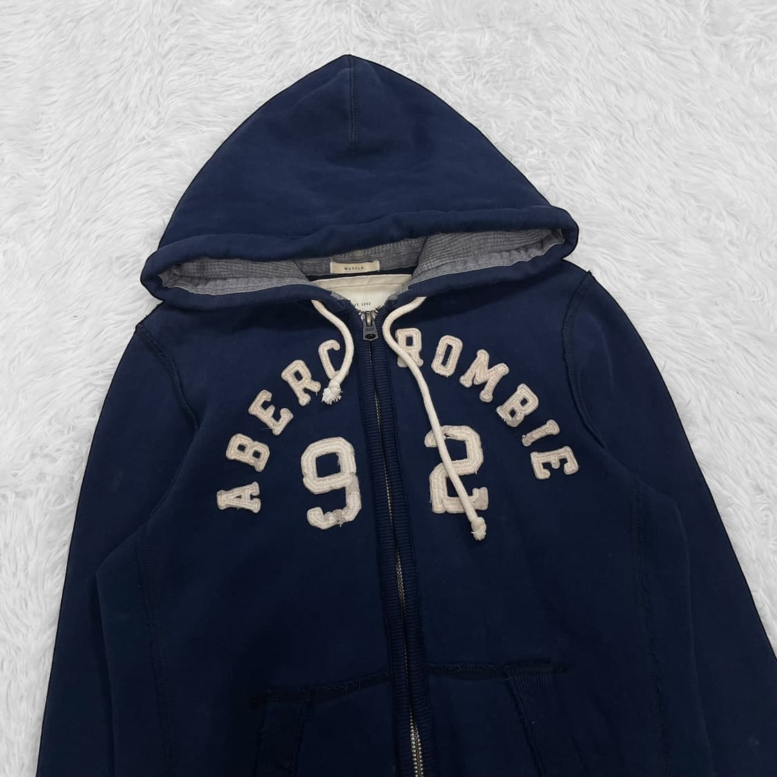 아베크롬비 아치 로고 후드집업 네이비 상품이미지3