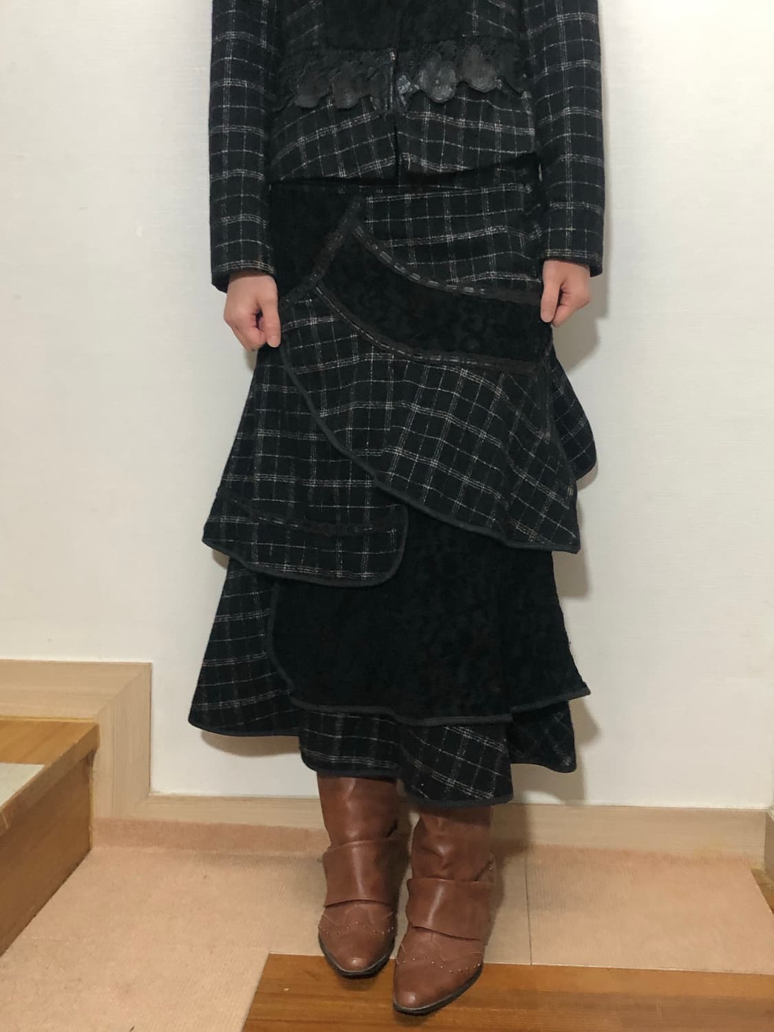 빈티지 블랙 프릴 셋업 상품이미지4