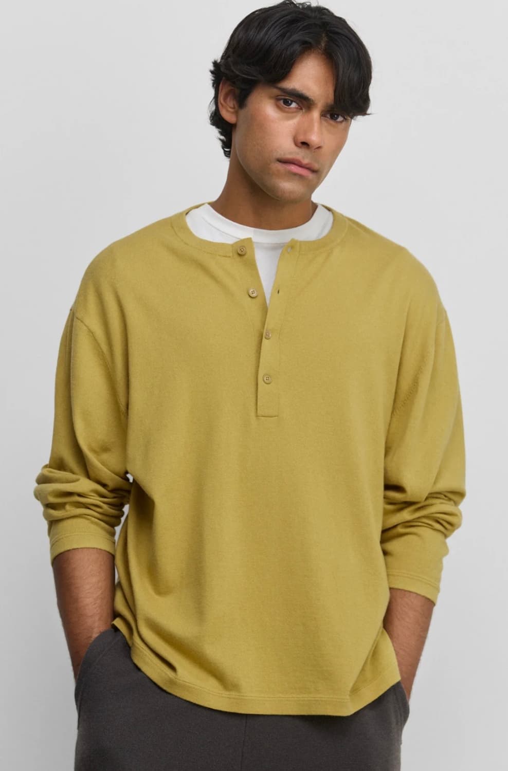 [F]익스트림캐시미어 26ss 파투 헨리넥 티셔츠/그레이 상품이미지4