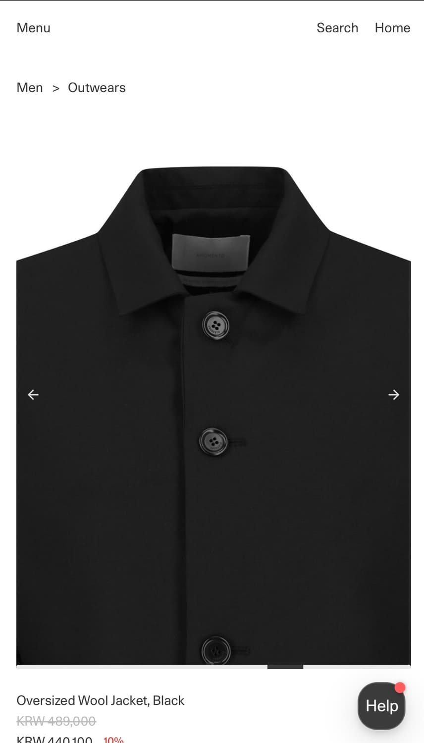 아모멘토 Oversized Wool Jacket, Black  상품이미지3