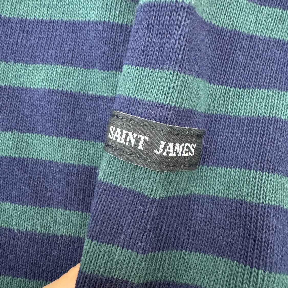 XL 세인트제임스 단가라 길도 엘보 패치 티셔츠  상품이미지3