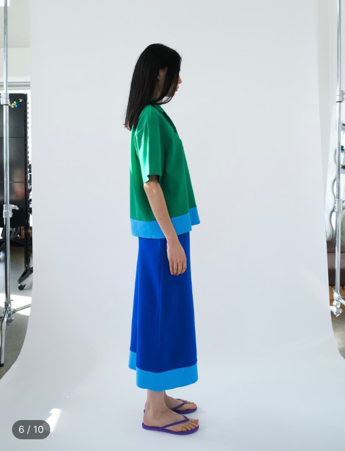 HANDS EYES HEART Colorblock Skirt / 새상품 상품이미지3