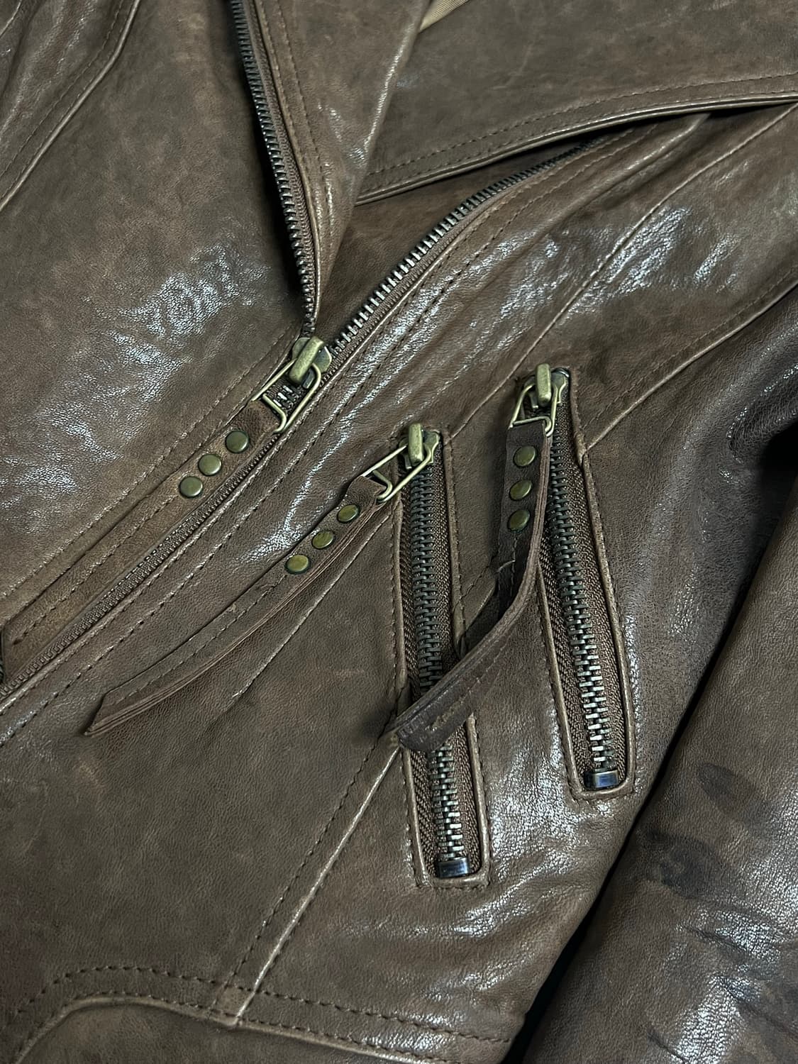 포켓 디테일 리얼 레더 자켓 상품이미지4