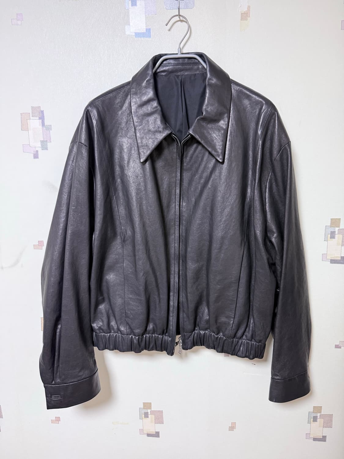 쿠어 레더 블루종 블랙  상품이미지3