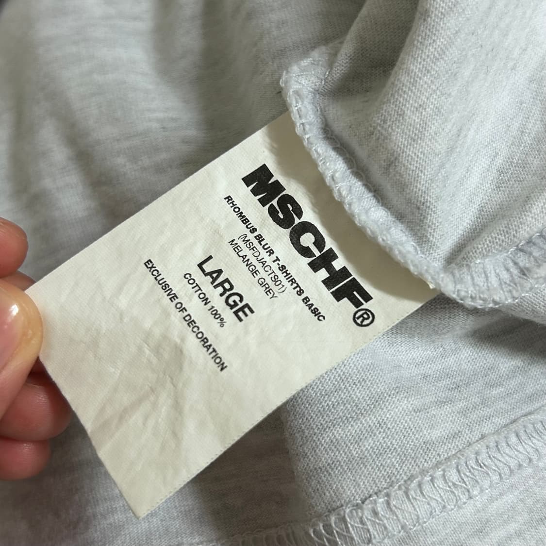 미스치프 롬버스 블러 티셔츠 베이직 멜란지 그레이 L 상품이미지7