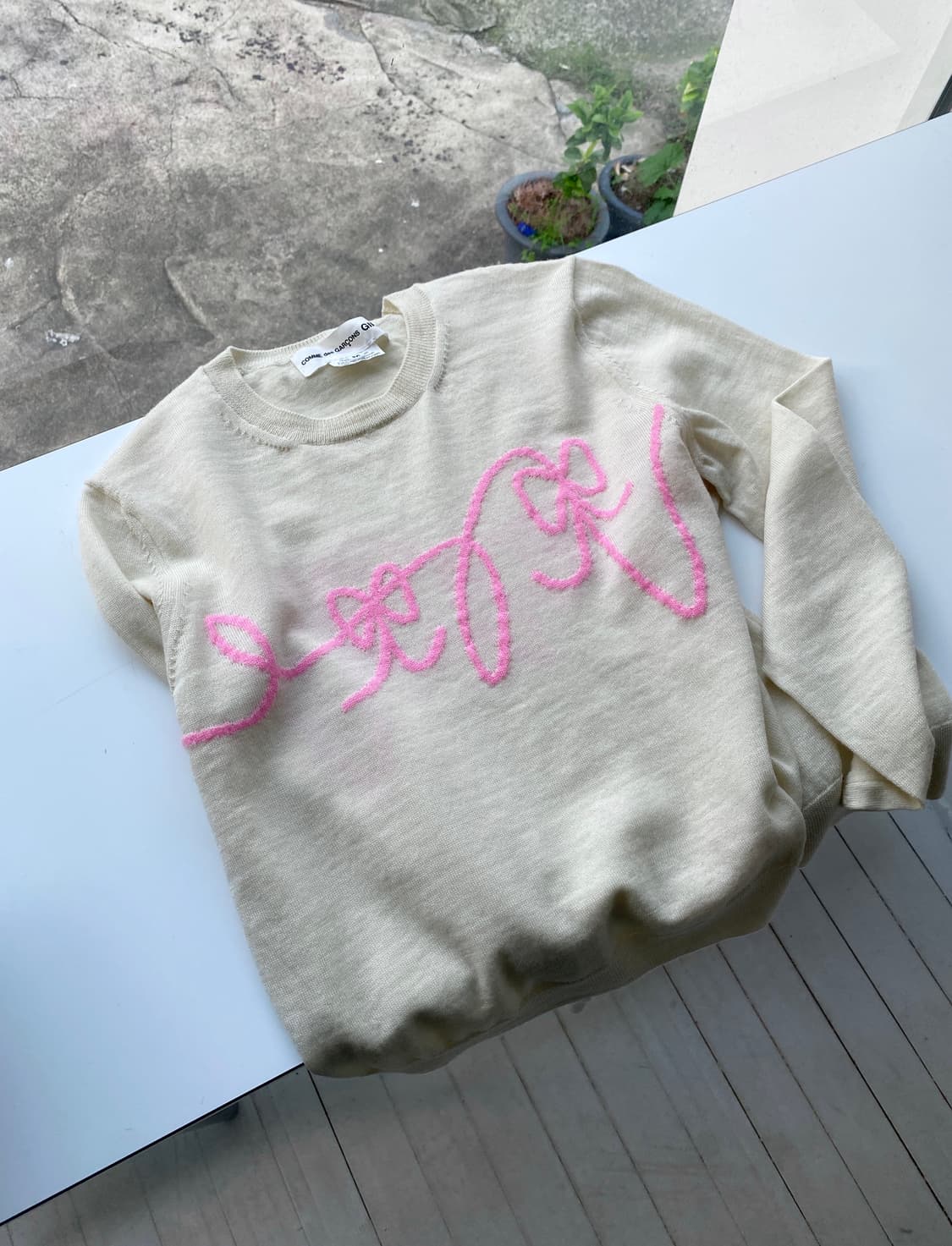 [Comme des garcons GIRL] 리본 패턴 니트 상품이미지1