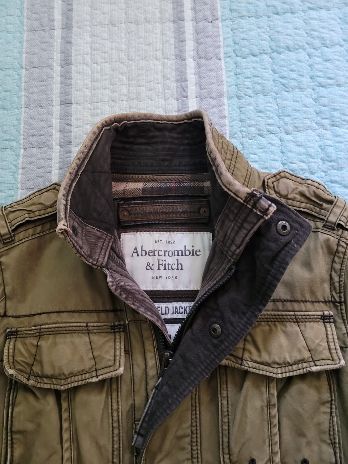 아베크롬비 Abercrombie 레드필드 왁스드 밀리터리 야상자켓 M 상품이미지2