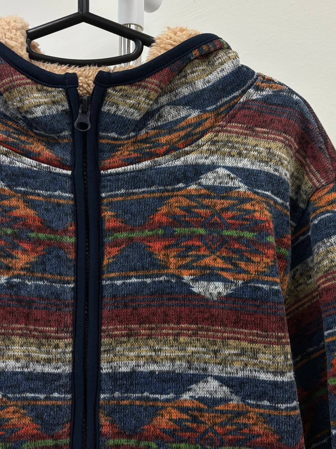 빈티지 노르딕 에스닉 후드 후리스 자켓 상품이미지7